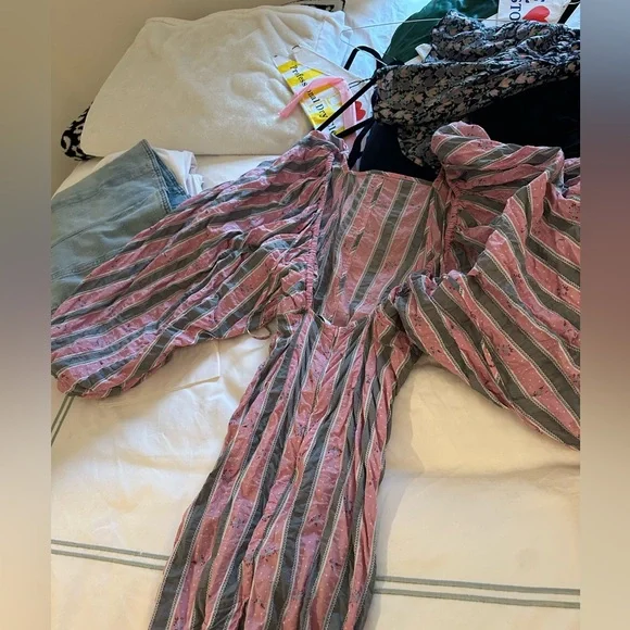 Ganni Seersucker midi dress - Picture 4 of 8